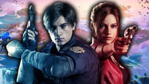 Leonand Claire Resident Evil Heroes Wallpaper