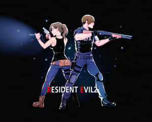 Leonand Claire Resident Evil2 Artwork Wallpaper