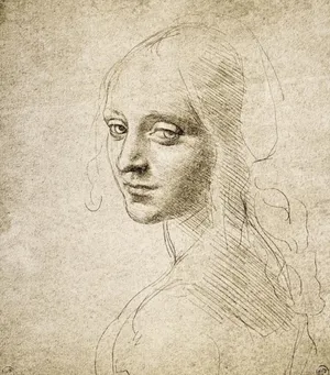 Leonardo Da Vinci Lady Sketch Wallpaper