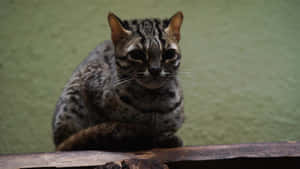 Leopard Cat Restingon Wood Wallpaper