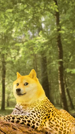 Leopard Doge In Forest Wallpaper