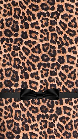 Leopard Print With Black Bow Wallpaper