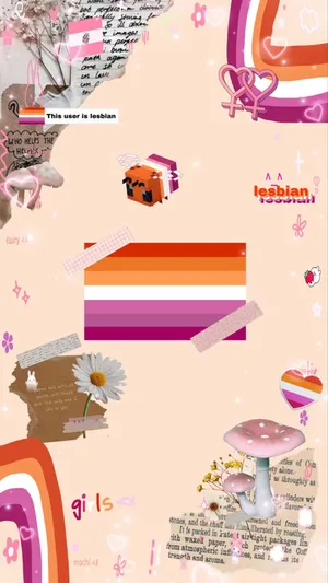 Lesbian Aesthetic Torn Collage Wallpaper