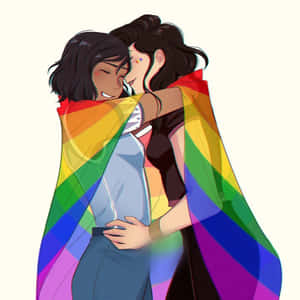 Lesbian Anime Legend Of Korra Asami Sato Pride Flag Wallpaper