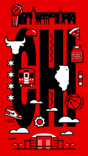 Let Your Love For The Chicago Bulls Shine With This Awesome Phone Featuring Their Logo. Wallpaper