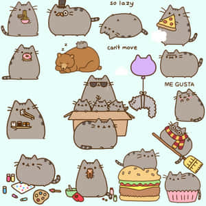 Let Your Whimsical Side Take Charge With This Beautiful Kawaii Pusheen Wallpaper. Wallpaper