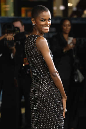 Letitia Wright Elegant Event Appearance Wallpaper