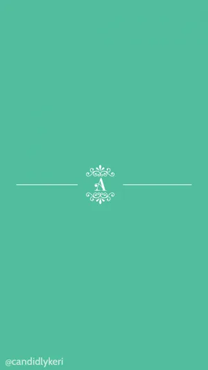 Letter A Pastel Green Aesthetic Wallpaper