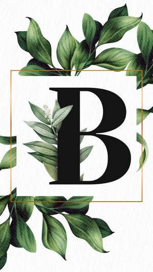 Letter B Foliage Art Wallpaper