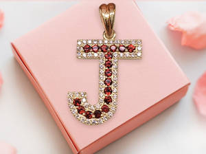 Letter J Ruby Pendant Wallpaper