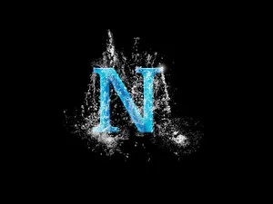 Letter N With Water Splash Design Wallpaper