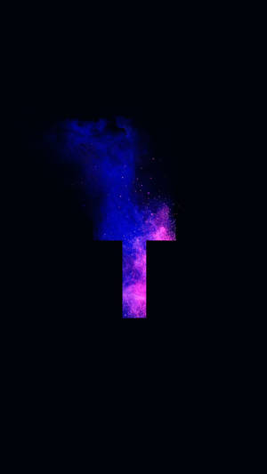 Letter T Galaxy Design Wallpaper