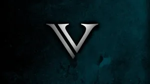 Letter V On Blue Wallpaper