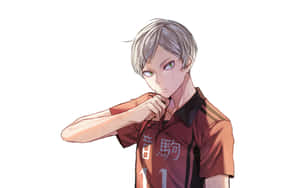 Lev Haiba Soaring High On The Volleyball Court Wallpaper