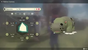 Level 100 Hippowdon Stats Summary Wallpaper