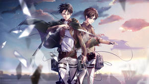 “levi Ackerman & Eren Jaegar, Attack On Titan” Wallpaper