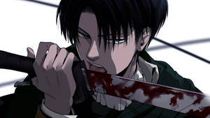 Levi Licking Bloody Sword 4k Wallpaper