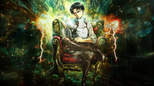 Levi On Royal Chair 4k Wallpaper