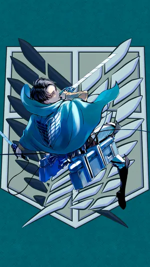 Levi Survey Corps Logo Attack On Titan Iphone Wallpaper