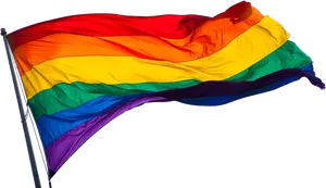 Lgbt Flag Rainbow Waving White Wallpaper