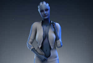 Liara T'soni Striking A Powerful Pose In The Mass Effect Universe. Wallpaper