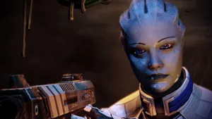 Liara T'soni, The Asari Researcher And Skilled Biotics User From Mass Effect Series Wallpaper