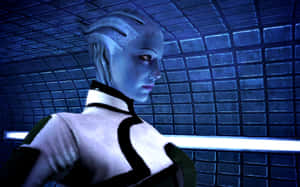 Liara T'soni, The Asari Scientist And Companion In The Mass Effect Universe Wallpaper