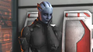 Liara T'soni, The Asari Scientist From The Mass Effect Series Wallpaper