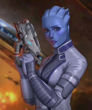 Liara T'soni - The Powerful Asari Scientist Wallpaper