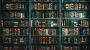 Library Bookshelf Abundance.jpg Wallpaper