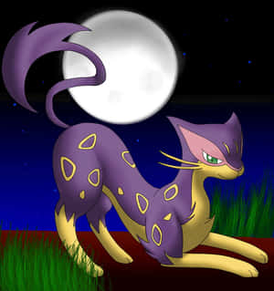 Liepard Outdoors With Moon Wallpaper