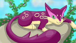 Liepard Resting On Rock Wallpaper