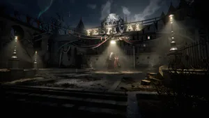 Liesof P Dark Amusement Park Scene Wallpaper