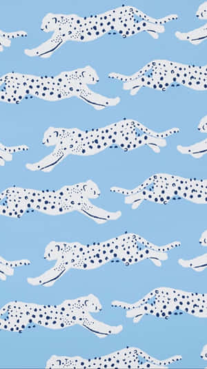 Light Blue Dalmatian Pattern Wallpaper