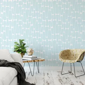 Light Blue Designer Wall Art Wallpaper
