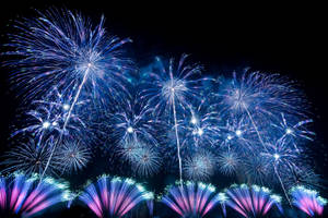 Light Blue Fireworks Wallpaper