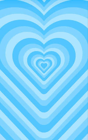 Light Blue Heart Concentric Pattern Wallpaper