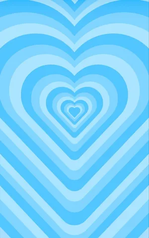 Light Blue Heart Concentric Pattern Wallpaper