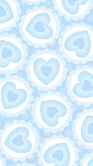 Light Blue Heart Pattern Background Wallpaper