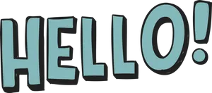 Light Blue Hello Typography Design Wallpaper