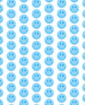 Light Blue Smiley Faces Pattern Wallpaper