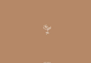 Light Brown Flower Doodle Wallpaper