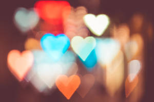 Light Color Hearts Bokeh Wallpaper