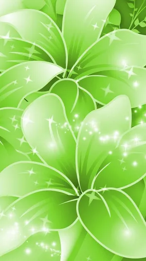 Light Green Flowers Wallpaper