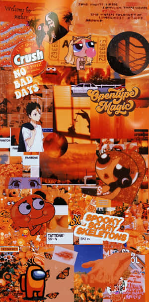 Light Orange Aesthetic Collage Wallpaper