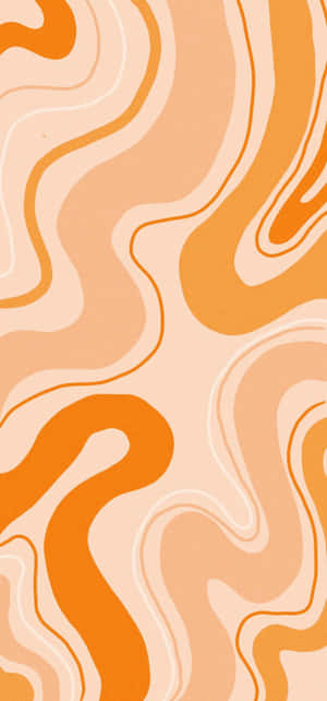 Light Orange Aesthetic Wavy Pattern Wallpaper