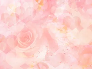 Light Pink Rose And Hearts Wallpaper