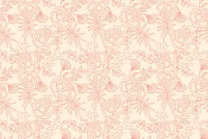 Light Pink Vintage Flower Pattern Wallpaper