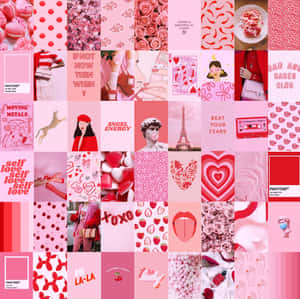 Light Red Aesthetic Collage Wallpaper