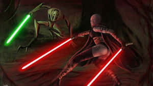 Light Saber Duel General Grievous Wallpaper